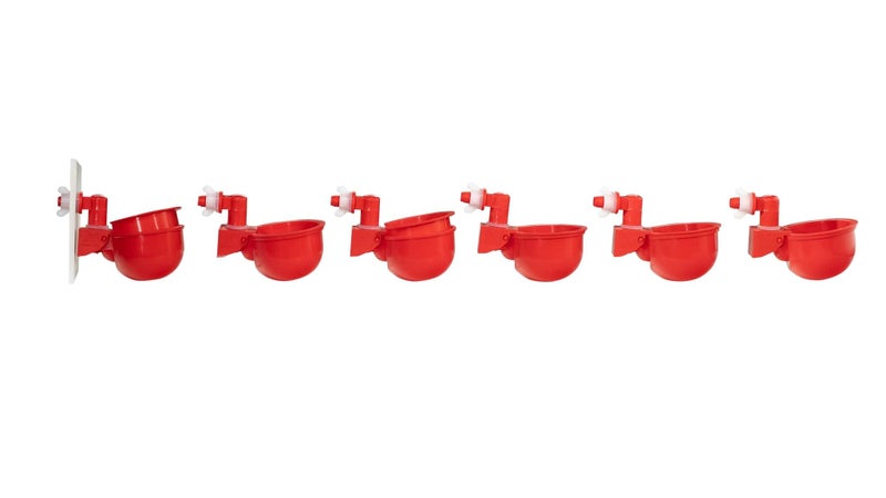 RentACoop Chicken Water Cup Waterer Kit for Poultry - Pack of 6 + One Extra for Free (Total of 7) - Image 1